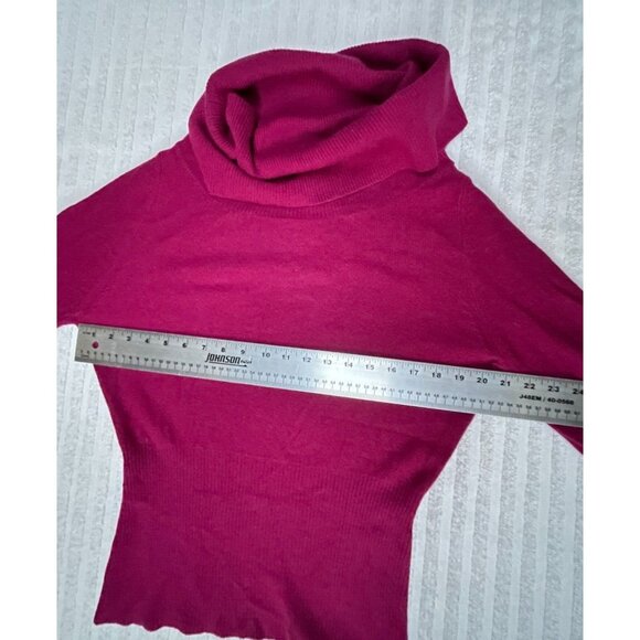 Patagonia Women's Large Wool Blend Cowl Neck Sweater Pullover Drape Knit Magenta - Picture 6 of 8
